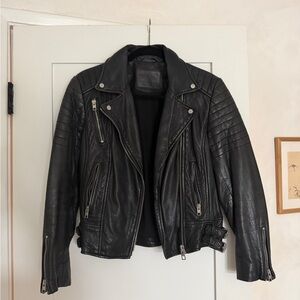 All Saints Black Leather Moto Jacket